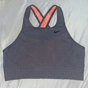 Adidas gray and coral sports bra